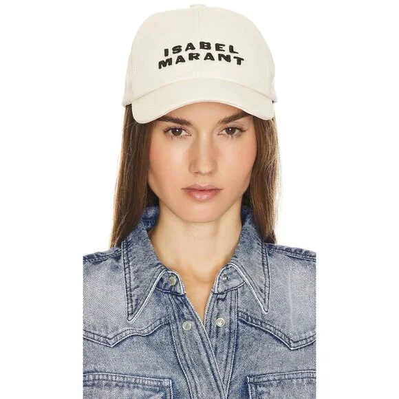 ISABEL MARANT Tyron Logo-Embroidered Cotton-TwillBaseball Cap In Ecru Black5